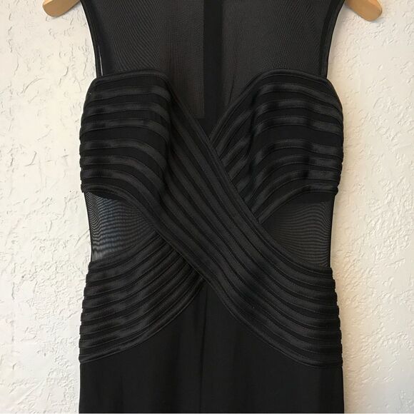 RARE Vintage Tadashi Black Chiffon Panel Pant Gown (M) - Picture 3 of 14